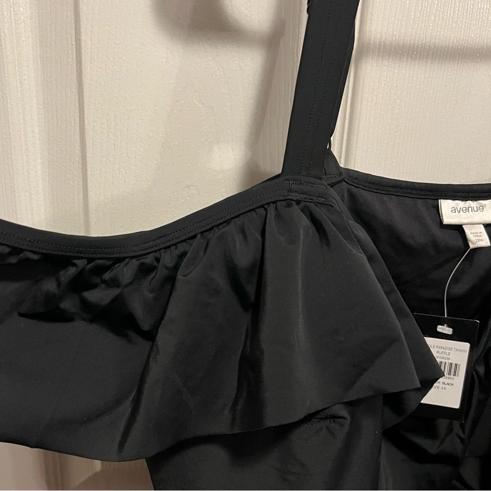 42 AVENUE Ruffle Tankini Top - black retails $89.00 NWT size 28 - Picture 11 of 11